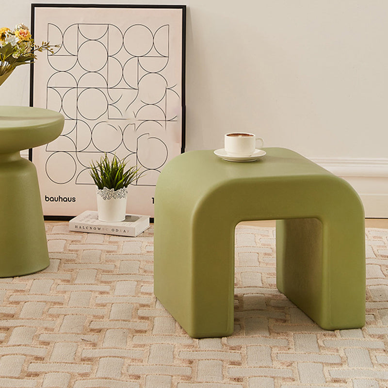 Contemporary Geometric Backless Low Stool