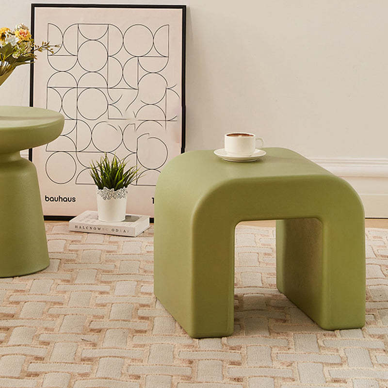 Contemporary Geometric Backless Low Stool