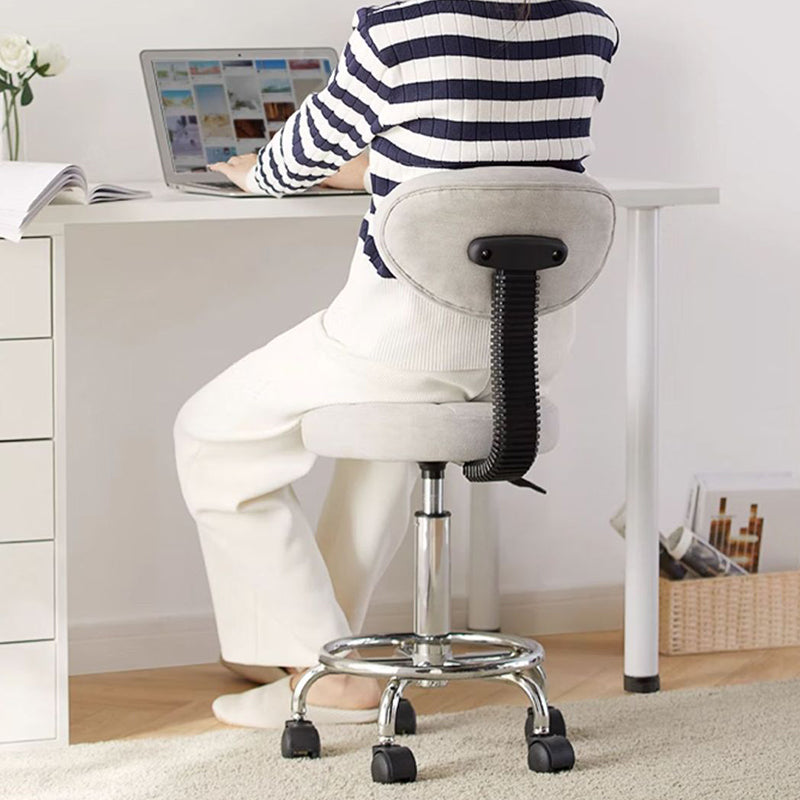 Nordic Round Wax Leather Carbon Steel Swivel Desk Chair