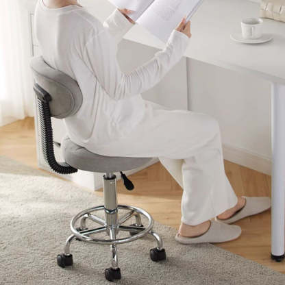 Nordic Round Wax Leather Carbon Steel Swivel Desk Chair