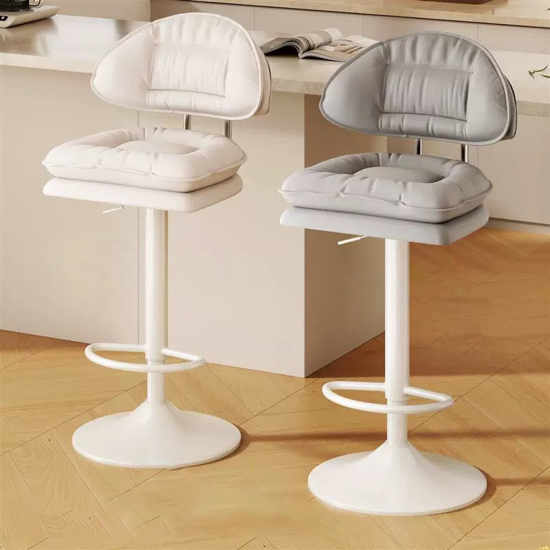Minimalist Upholstered Leather Steel Armrest Bar Stool