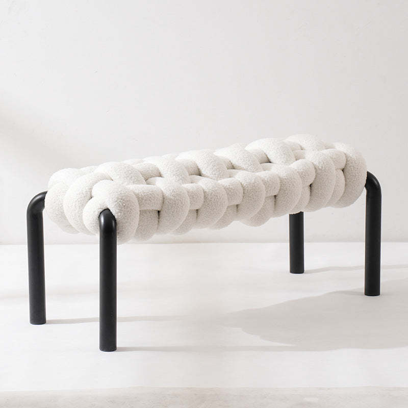 Nordic Rectangle Lambswool Backless Armless Bench