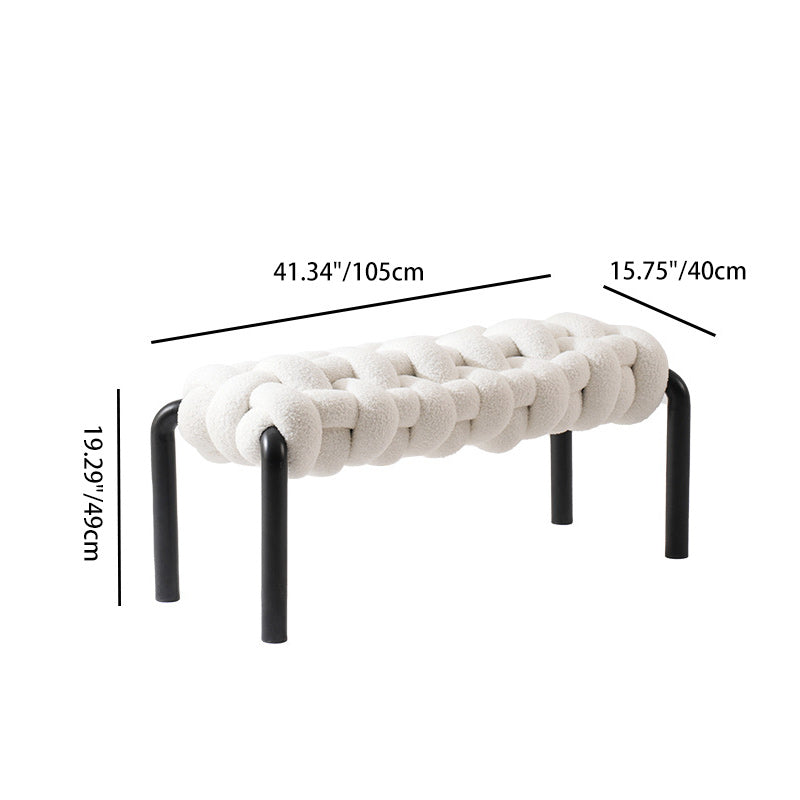 Nordic Rectangle Lambswool Backless Armless Bench