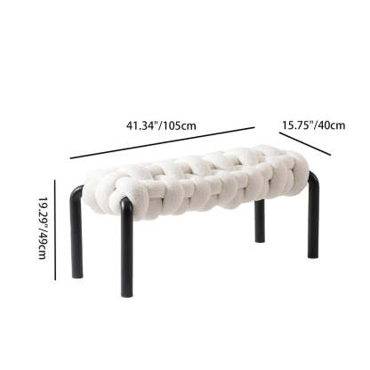 Nordic Rectangle Lambswool Backless Armless Bench