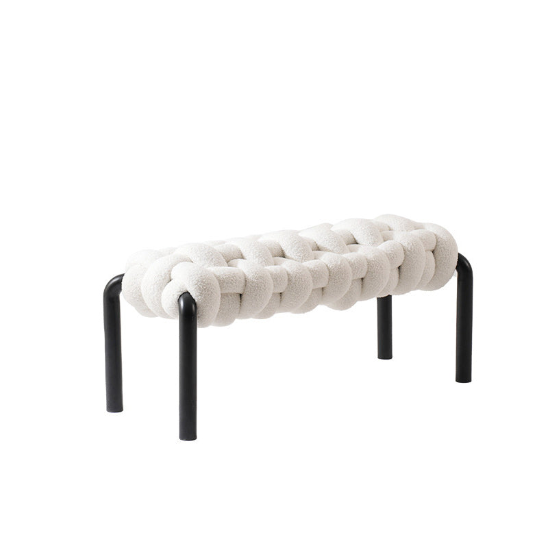 Nordic Rectangle Lambswool Backless Armless Bench