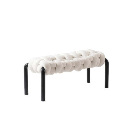 Nordic Rectangle Lambswool Backless Armless Bench