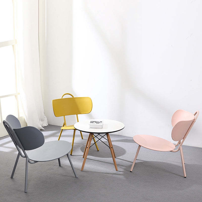 Nordic Arc Iron Armless Coffee Chair — Gray