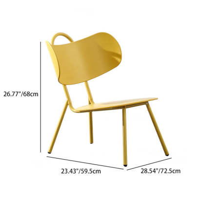 Nordic Arc Iron Armless Coffee Chair — Yellow