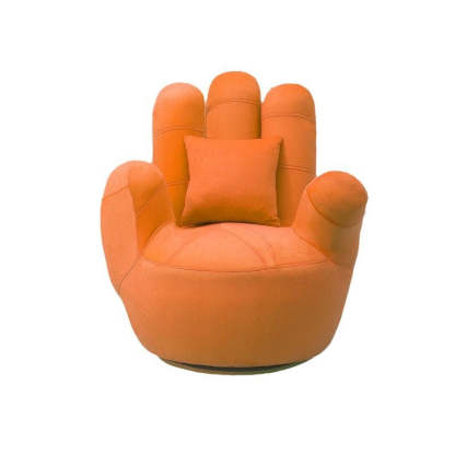 Contemporary Palm-Shape Fabric Wood Iron Swivel Sofa
