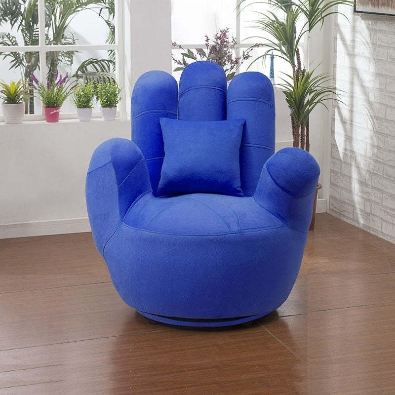 Contemporary Palm-Shape Fabric Wood Iron Swivel Sofa — Green