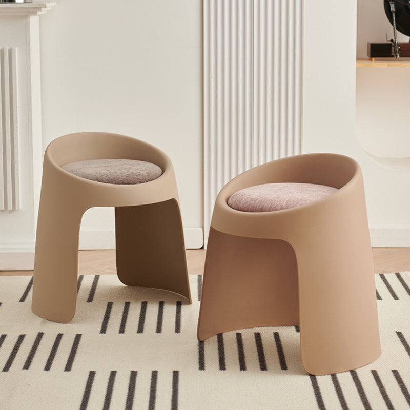 Nordic Fabric Backless Dining Chair — Gray