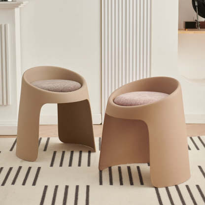 Nordic Fabric Backless Dining Chair — Gray
