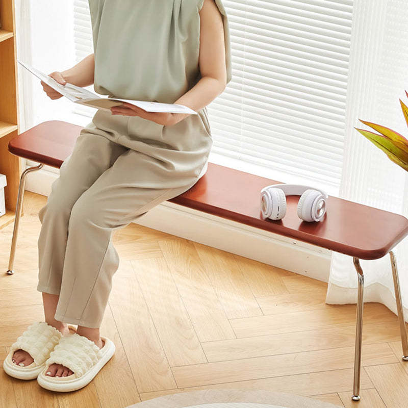 Minimalist Wood Steel Backless Bench