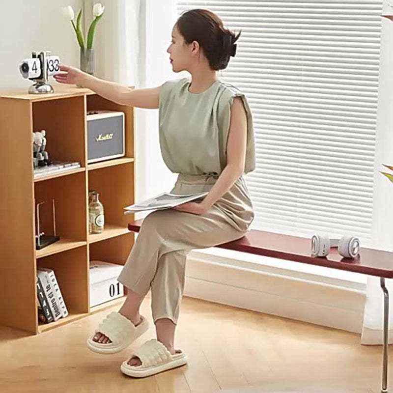 Minimalist Wood Steel Backless Bench