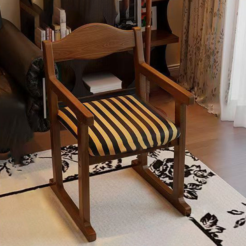 French Fabric Rubber Wood Upholstered Dining Chair with Back