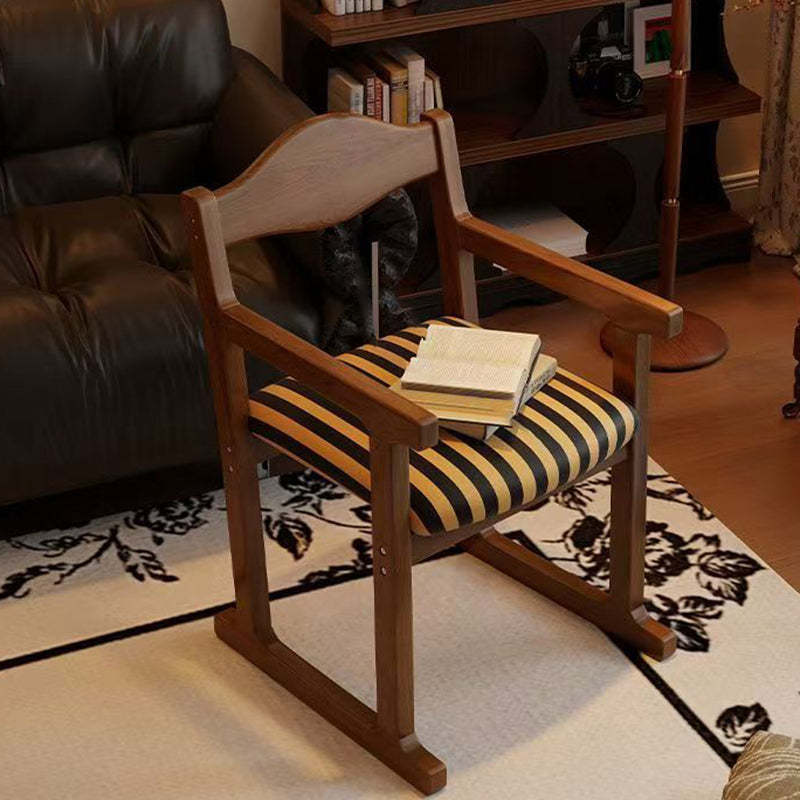 French Fabric Rubber Wood Upholstered Dining Chair with Back
