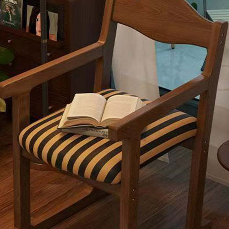 French Fabric Rubber Wood Upholstered Dining Chair with Back