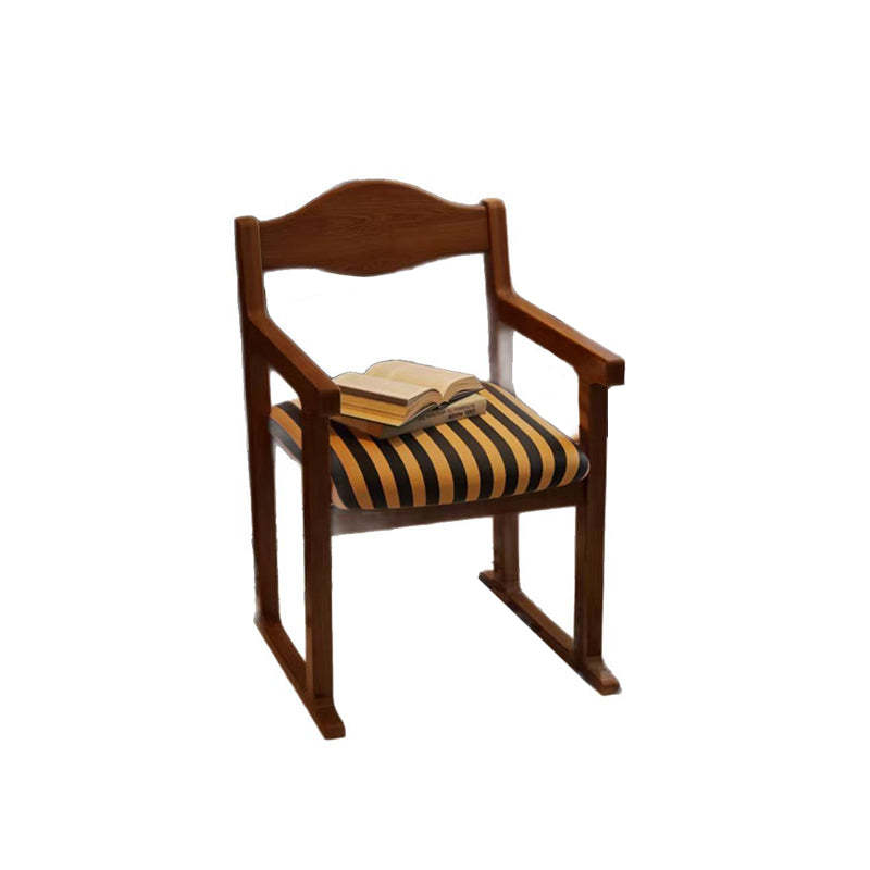 French Fabric Rubber Wood Upholstered Dining Chair with Back