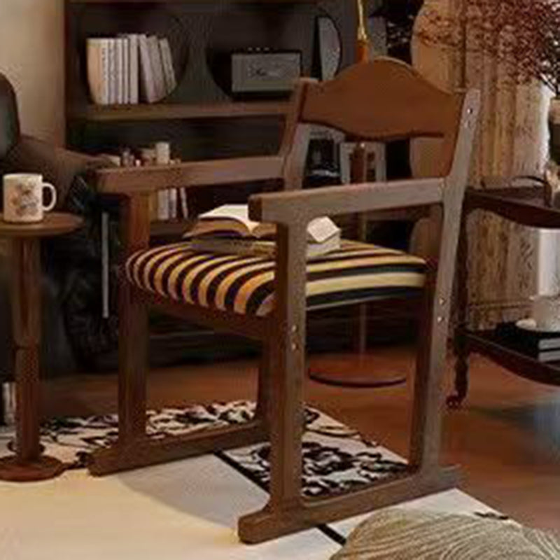 French Fabric Rubber Wood Upholstered Dining Chair with Back