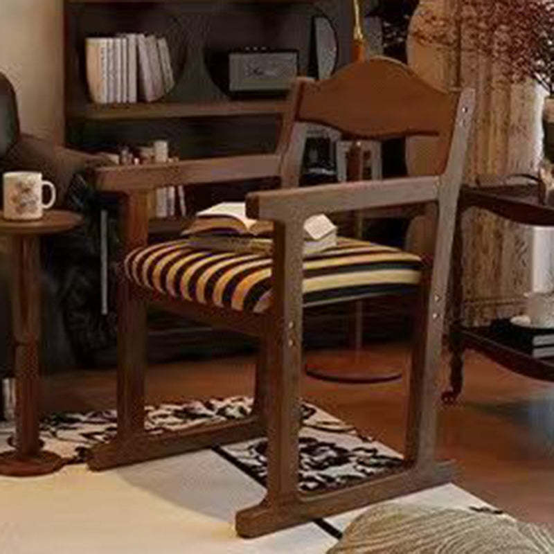 French Fabric Rubber Wood Upholstered Dining Chair with Back