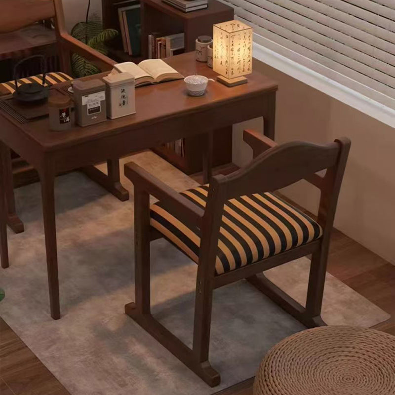 French Fabric Rubber Wood Upholstered Dining Chair with Back