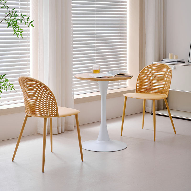 Minimalist Arc Iron Dining Chair — White
