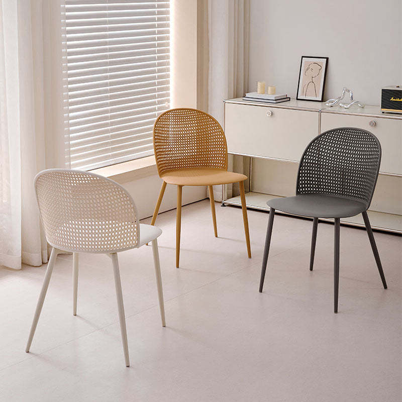 Minimalist Arc Iron Dining Chair — Black