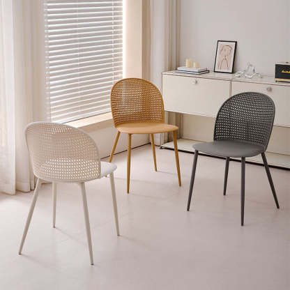 Minimalist Arc Iron Dining Chair — Black