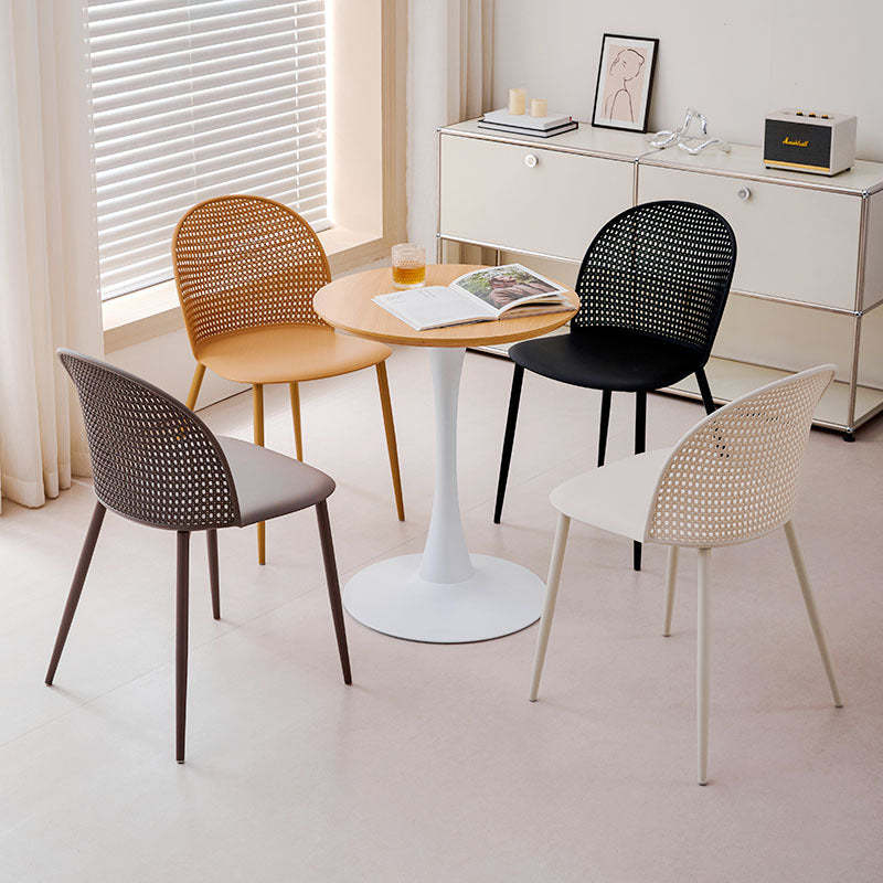 Minimalist Arc Iron Dining Chair — Orange