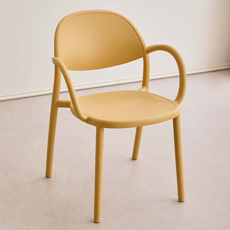 Lighom nordic arc armrest yellow dining chairs & benches in wood