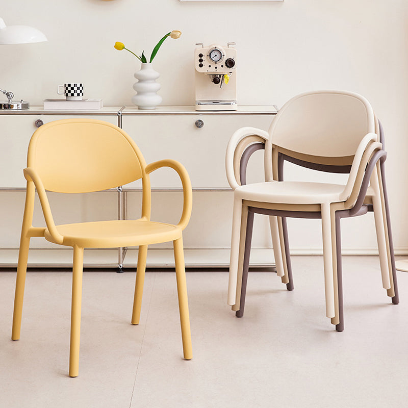 Nordic Arc Dining Chair with Armrest — Green