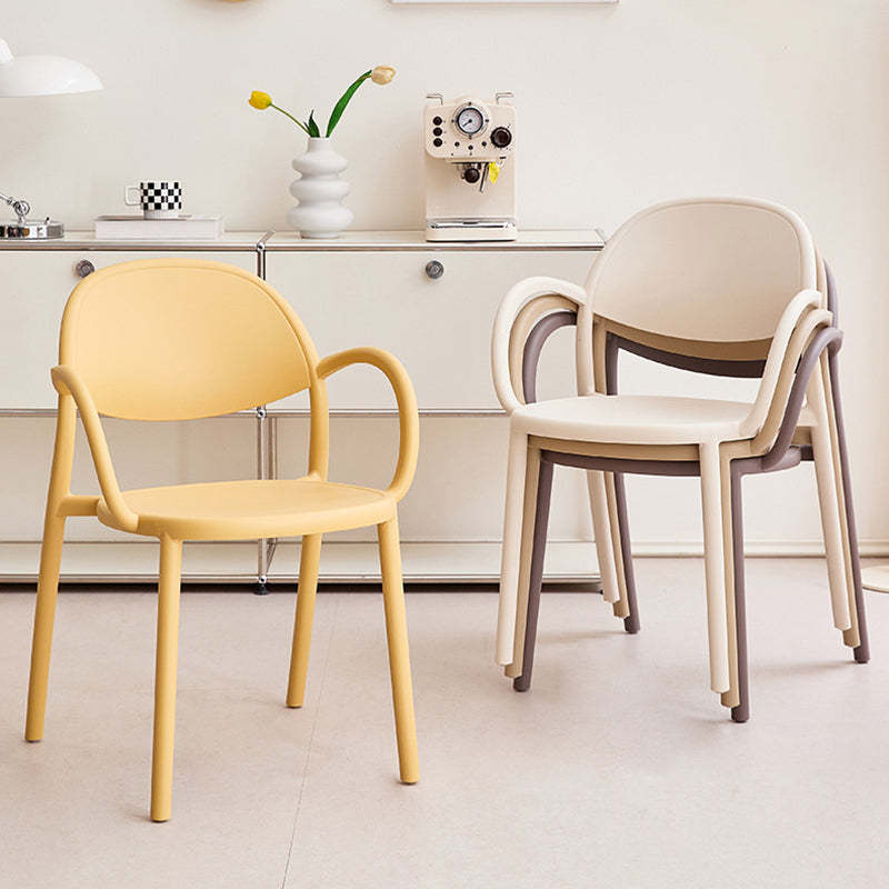 Nordic Arc Dining Chair with Armrest — Green