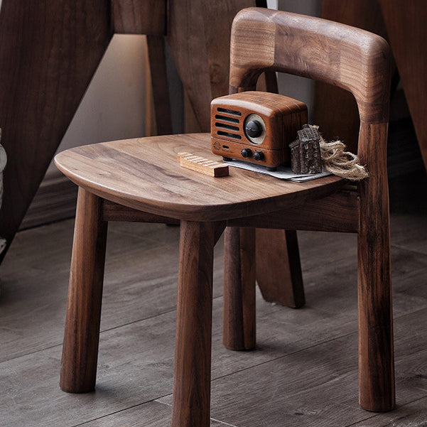 Retro Square Walnut Low Stool