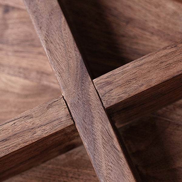 Retro Square Walnut Low Stool