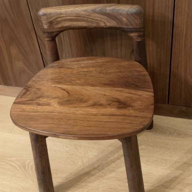 Retro Square Walnut Low Stool