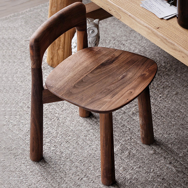 Retro Square Walnut Low Stool