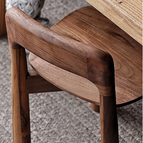 Retro Square Walnut Low Stool