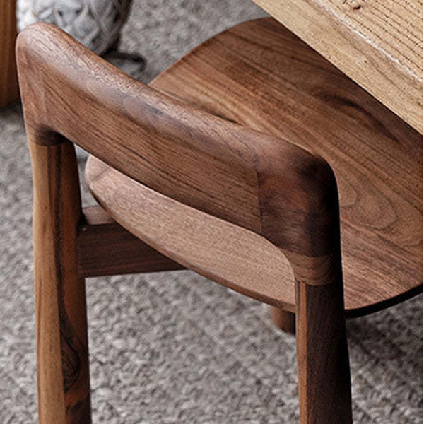 Retro Square Walnut Low Stool