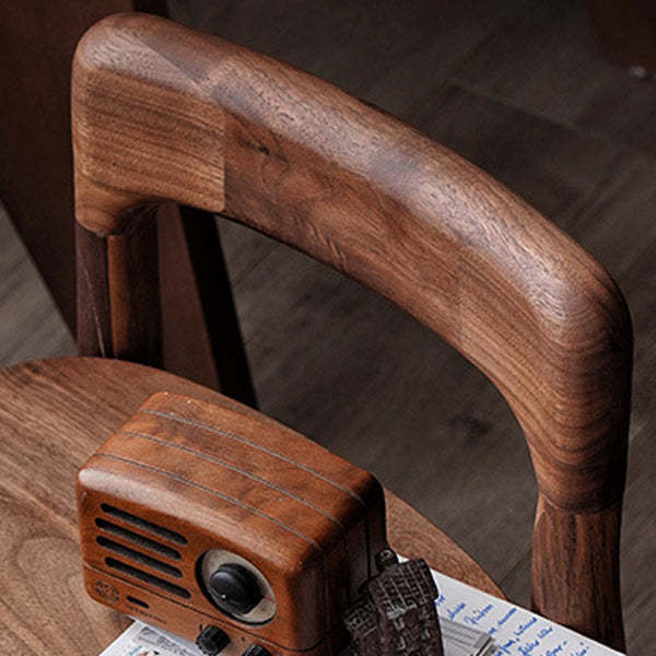 Retro Square Walnut Low Stool