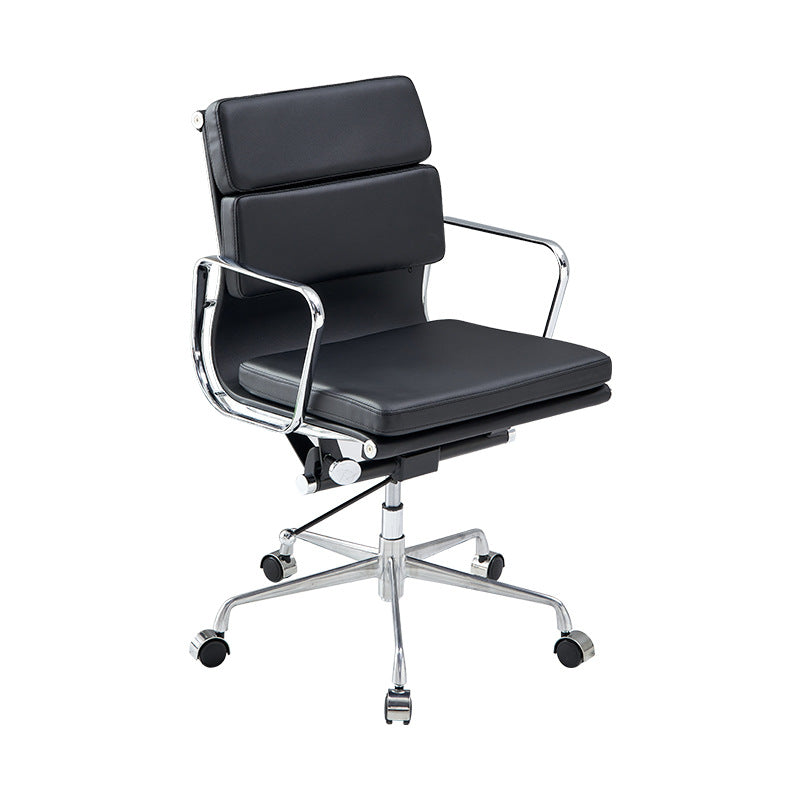 Minimalist Leather Swivel Desk Chair