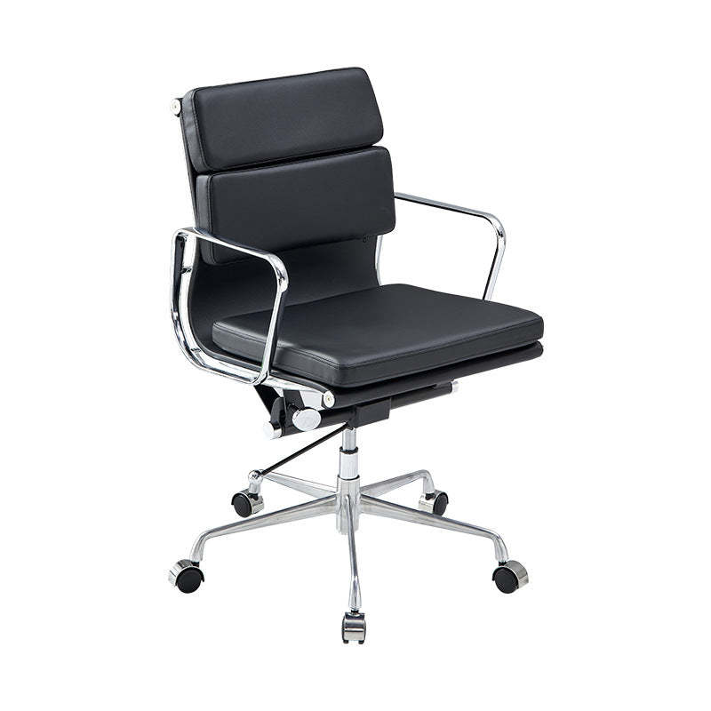 Minimalist Leather Swivel Desk Chair