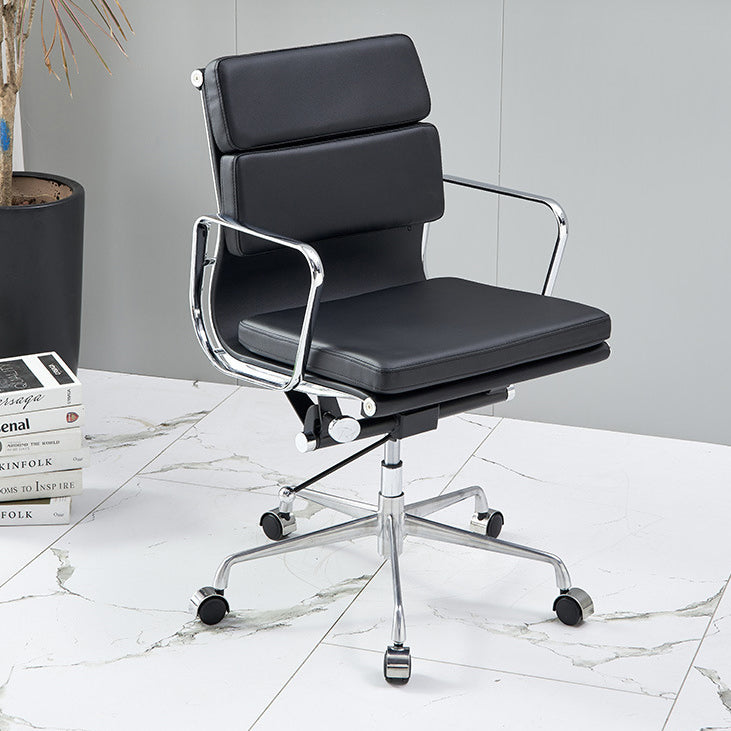 Minimalist Leather Swivel Desk Chair
