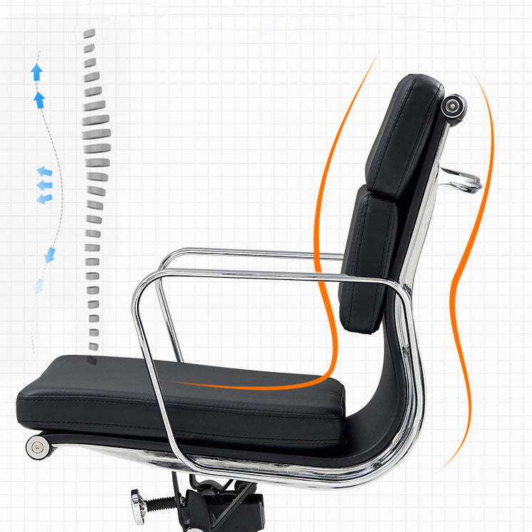Minimalist Leather Swivel Desk Chair
