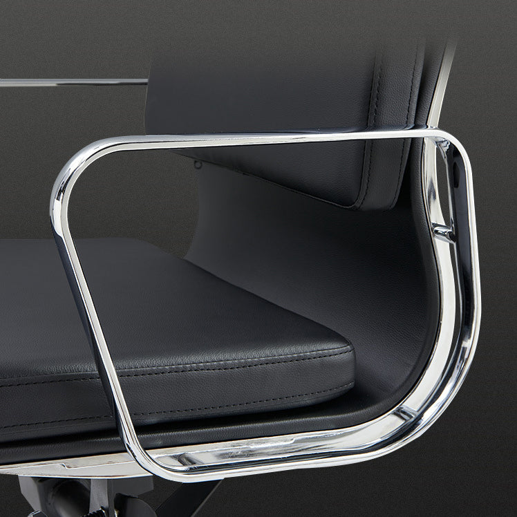 Minimalist Leather Swivel Desk Chair