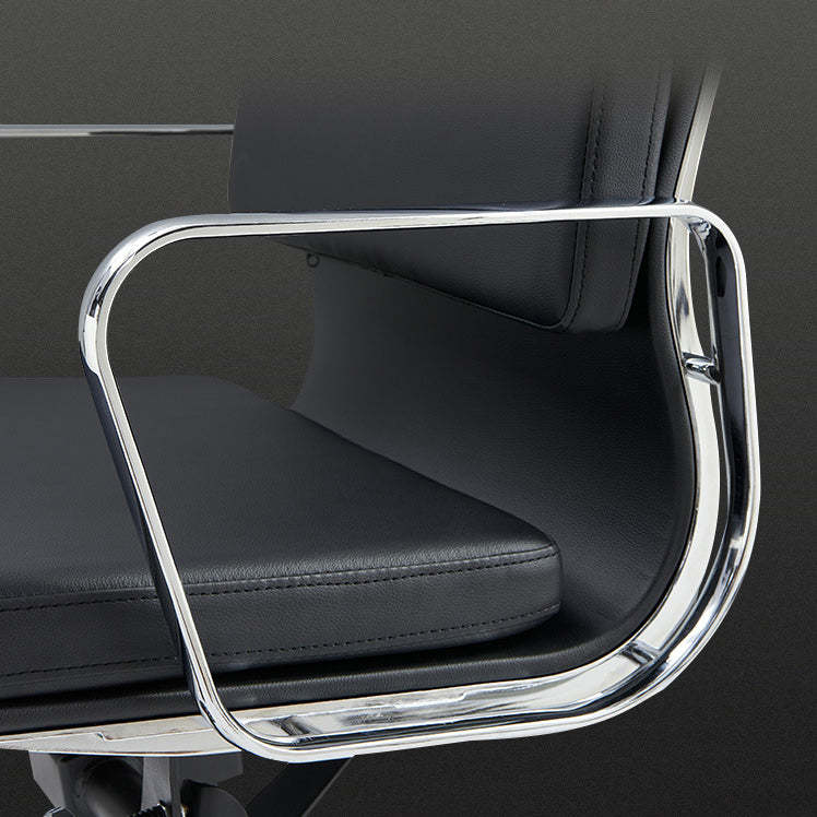 Minimalist Leather Swivel Desk Chair