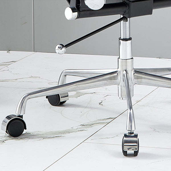 Minimalist Leather Swivel Desk Chair