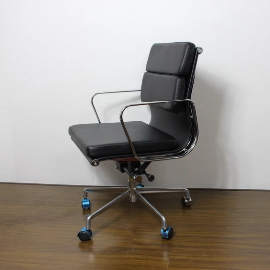 Minimalist Leather Swivel Desk Chair