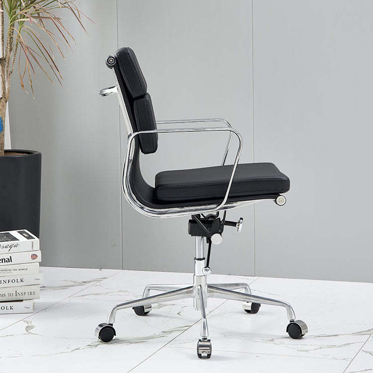 Minimalist Leather Swivel Desk Chair