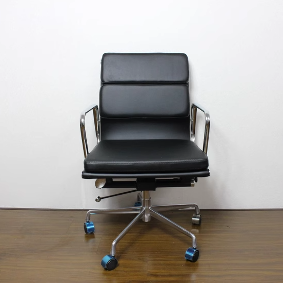 Minimalist Leather Swivel Desk Chair