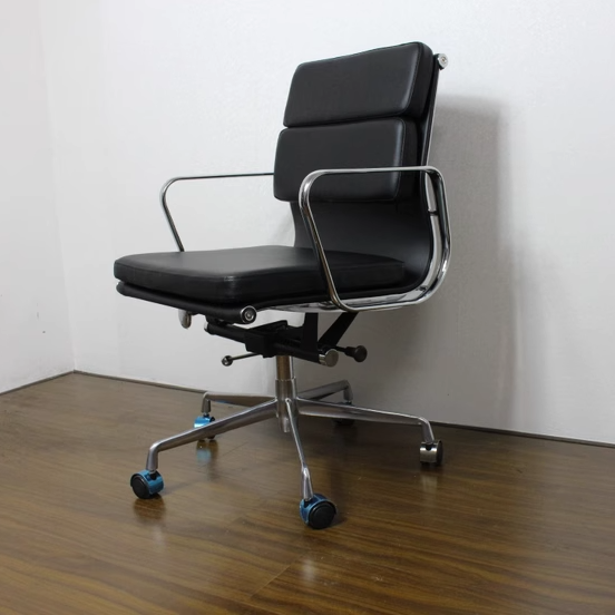 Minimalist Leather Swivel Desk Chair